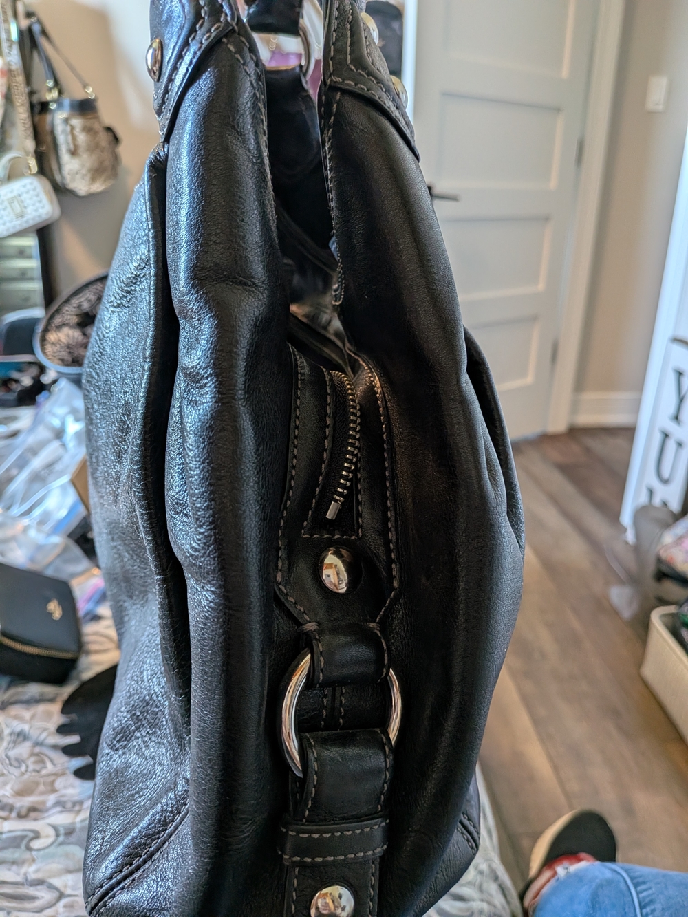 Coach Madison Sabrina Satchel - Metallic Silver Leather - Picture 7 of 15